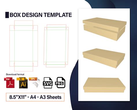 Enrectangle Box Template With Lid