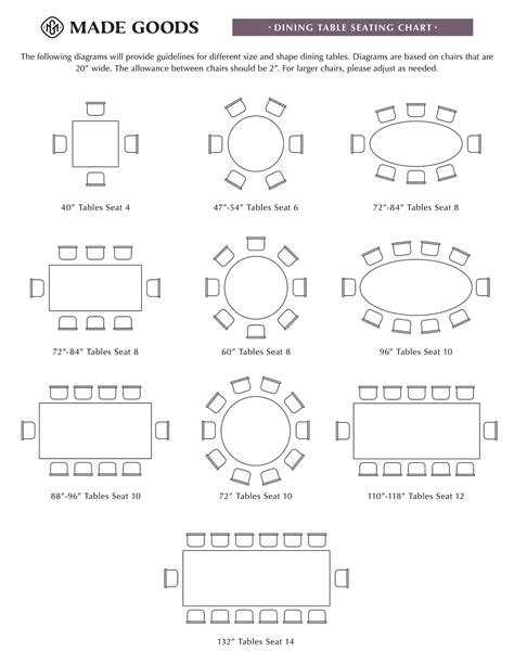 Enrectangular Table Seating Chart Template