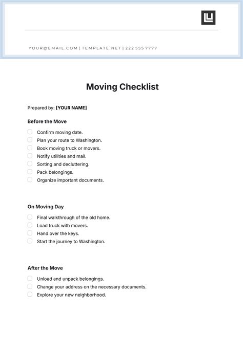 Enrelocation Checklist Template