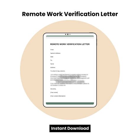 Enremote Work Verification Letter Template