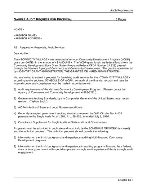 Enrequest For Audit Proposal Template