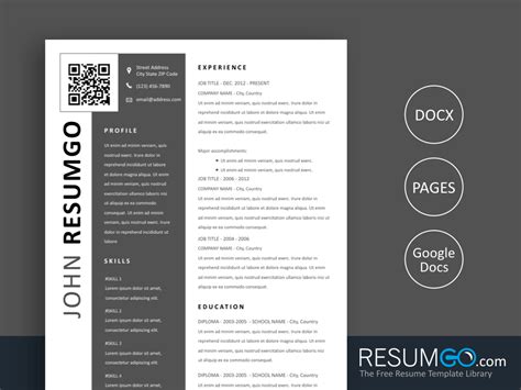 Enresume Template With Qr Code