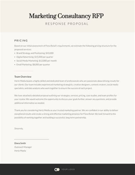Enrfp Proposal Response Template