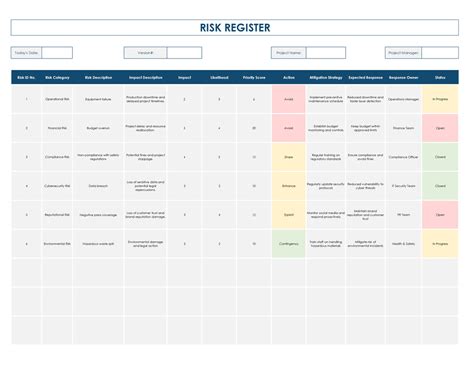 Enrisk Register Template Excel
