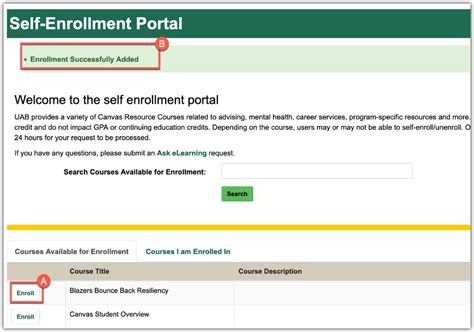 enroll self assessment