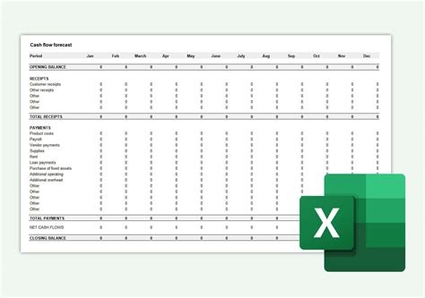 Enrolling Cash Flow Forecast Template Excel