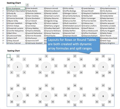 Enround Table Seating Chart Template Excel
