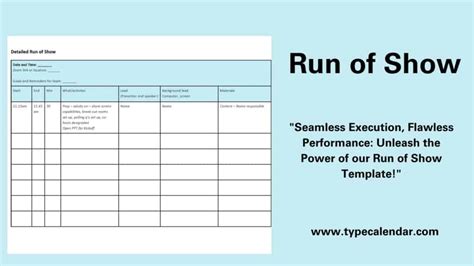 Enrun Of Show Excel Template