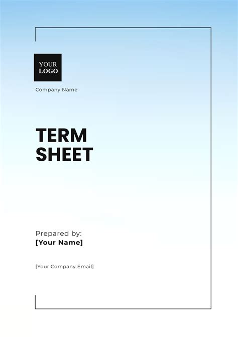 Ensafe Term Sheet Template