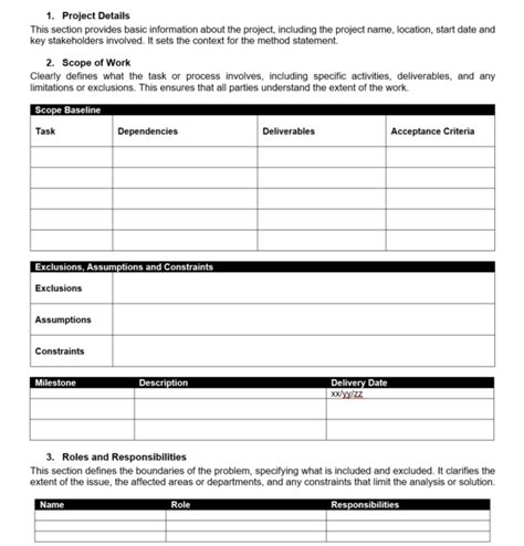 Ensafe Work Method Statement Template Free