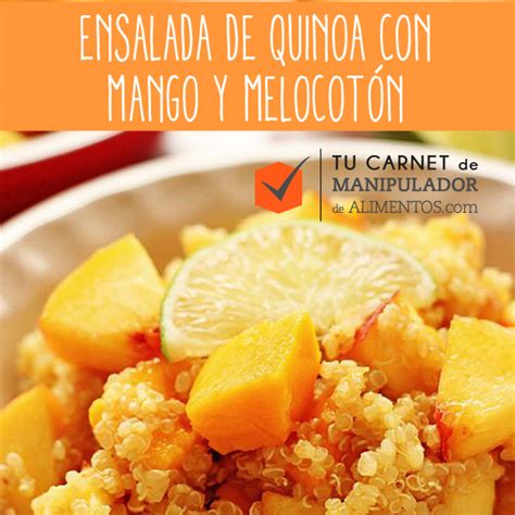 ensalada de quinoa con mango y melocoton