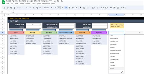 Ensales Pipeline Template Google Sheets
