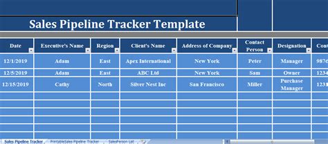 Ensales Pipeline Tracker Excel Template