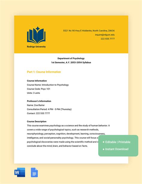 Ensample Syllabus Template