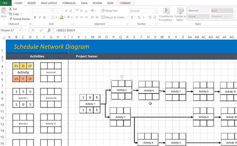 Enschedule Network Diagram Excel Template