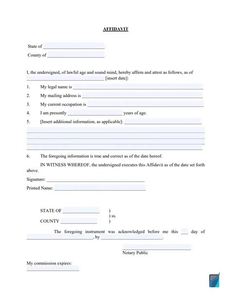 Enself Affidavit Template