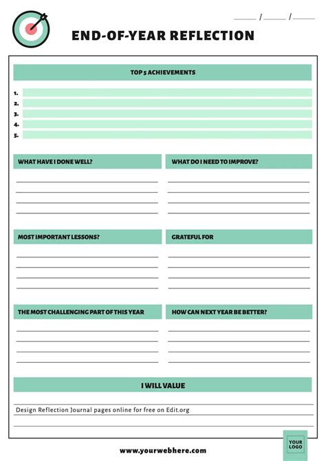 Enself Reflection Journal Template