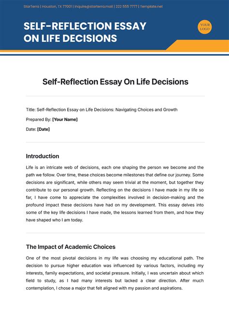 Enself Reflection Template