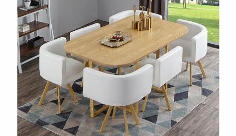 Ensemble table 4 chaises encastrables beige flen flen beige