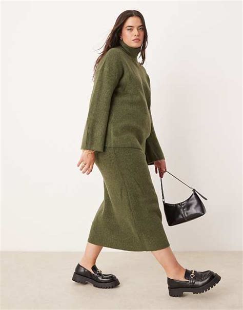 Ensemble jupe et pull grosse maille gris Cinelle Paris, mode femme