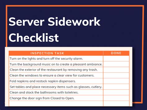 Enserver Side Work Checklist Template