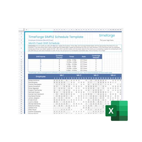 Enshooting Schedule Template Excel