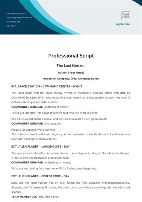 Enshooting Script Template