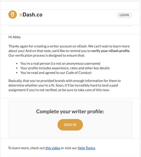 Ensign Up Confirmation Email Template
