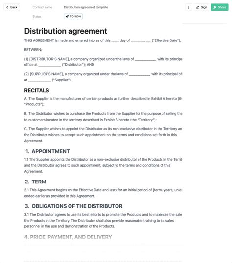 Ensimple Distribution Agreement Template