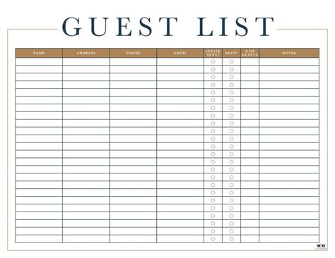 Ensimple Guest List Template
