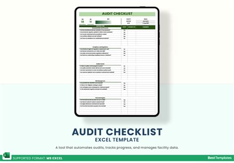 Ensoftware Audit Checklist Template Excel