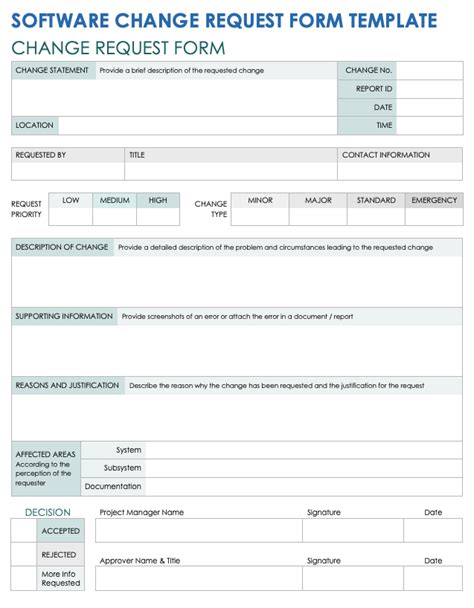 Ensoftware Change Request Template