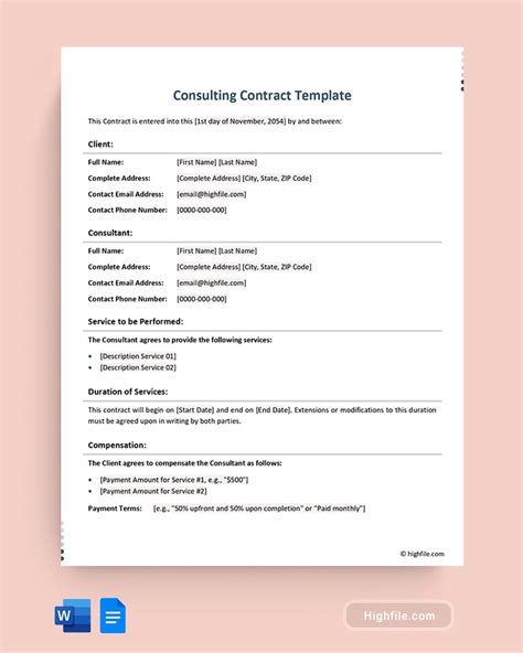 Ensoftware Consulting Contract Template