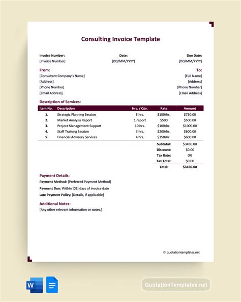 Ensoftware Consulting Invoice Template
