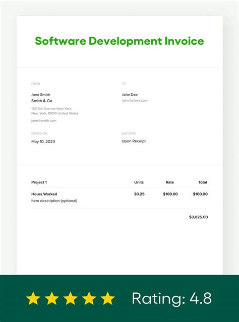 Ensoftware Development Invoice Template
