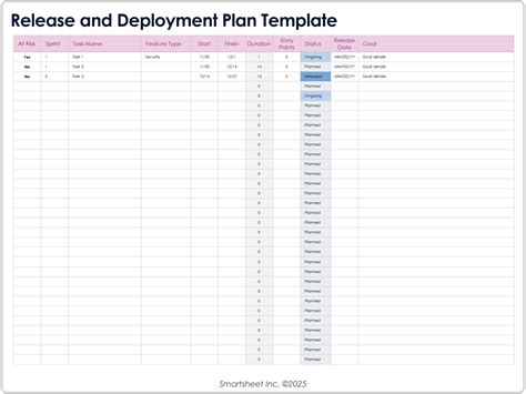 Ensoftware Release Plan Template