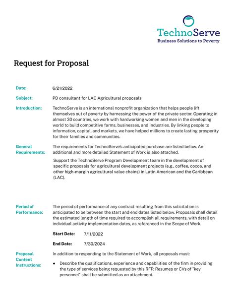 Ensoftware Request For Proposal Template