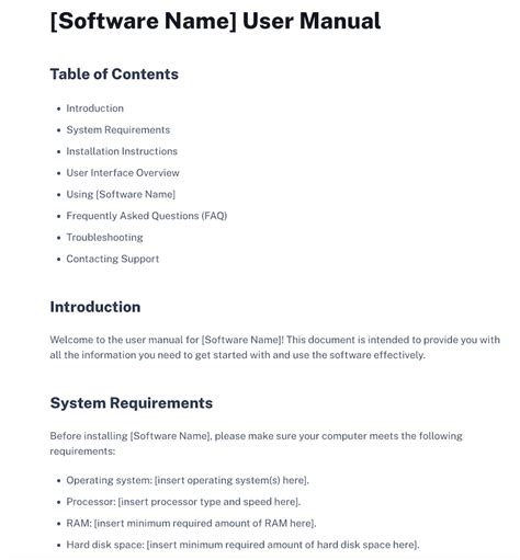 Ensoftware User Manual Template