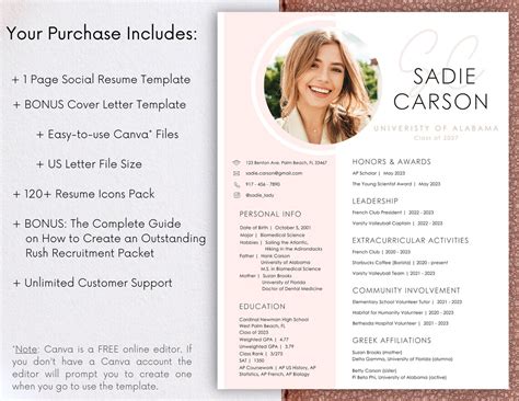 Ensorority Rush Resume Template