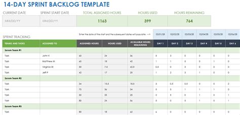 Ensprint Backlog Excel Template