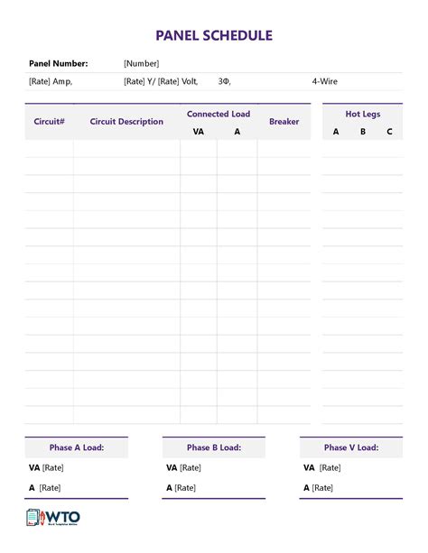 Ensquare D Panel Schedule Template Excel