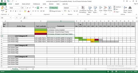 Enstandard Work Template Excel Free
