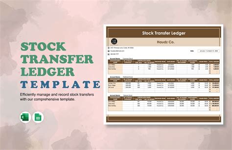 Enstock Ledger Template Excel