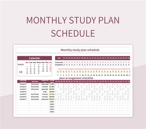 Enstudy Schedule Template Excel