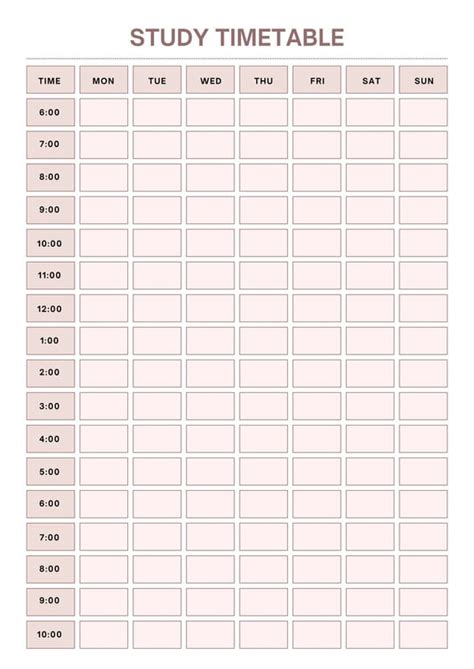 Enstudy Timetable Template