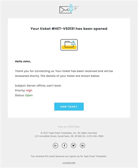 Ensupport Ticket Email Template