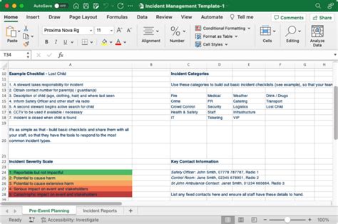Ensurvey Excel Template