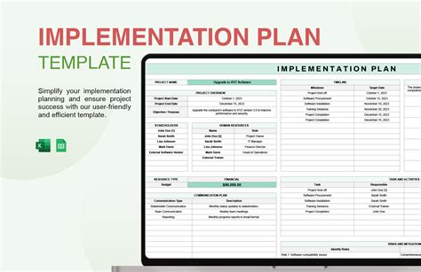 Ensystem Implementation Plan Template