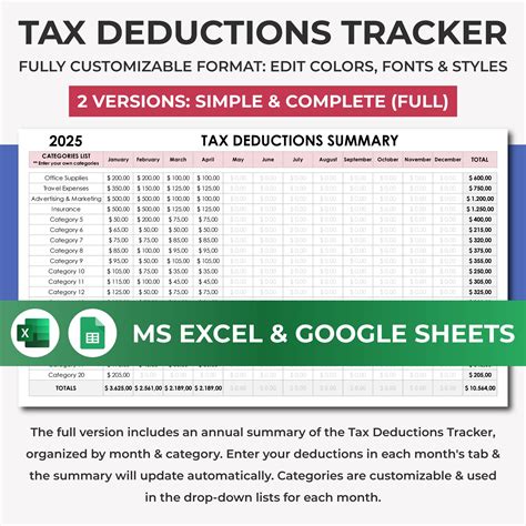 Entax Deduction Spreadsheet Template Excel