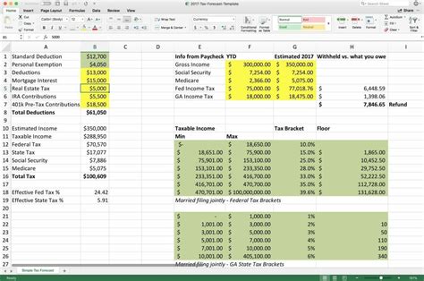 Entax Deductions Excel Template
